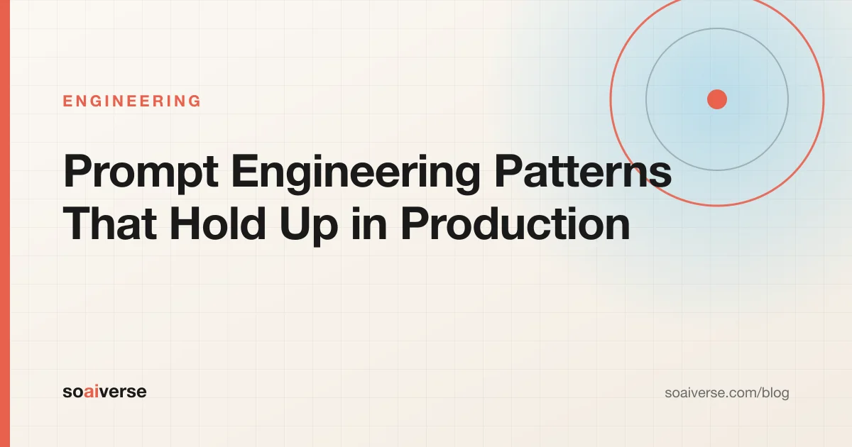 Branded cover illustration for the article Prompt Engineering Patterns That Hold Up in Production
